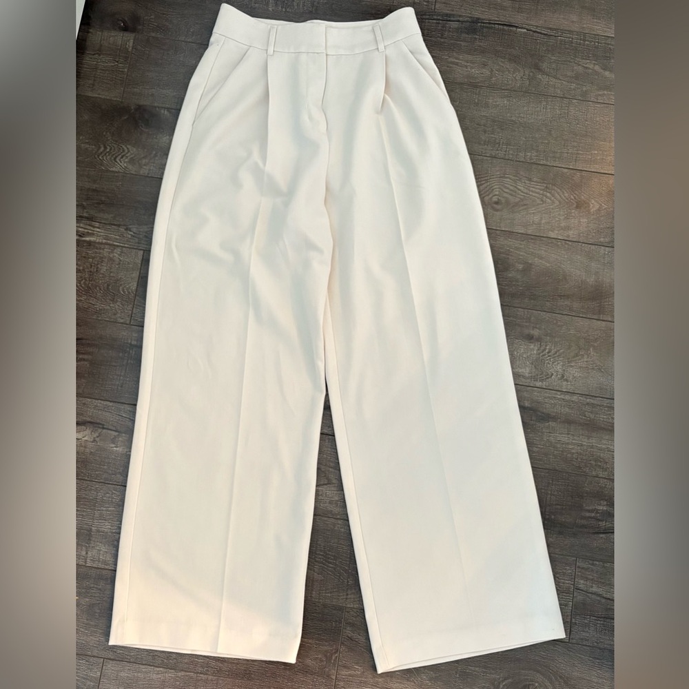 OAK + FORT Cream Wide Leg Pants